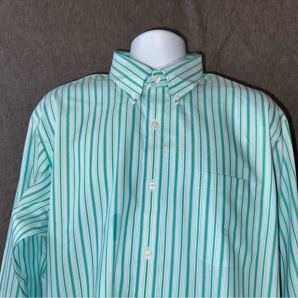 LANDS END NO IRON BUTTON FRONT SHIRT-NWOT-XXL